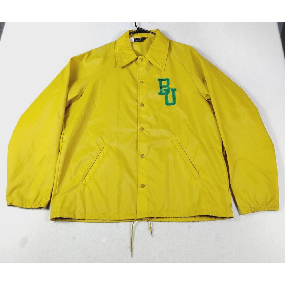 Vintage Champion Coach Jacket Mens Large Yellow BU Windbreaker 1965 Athletic